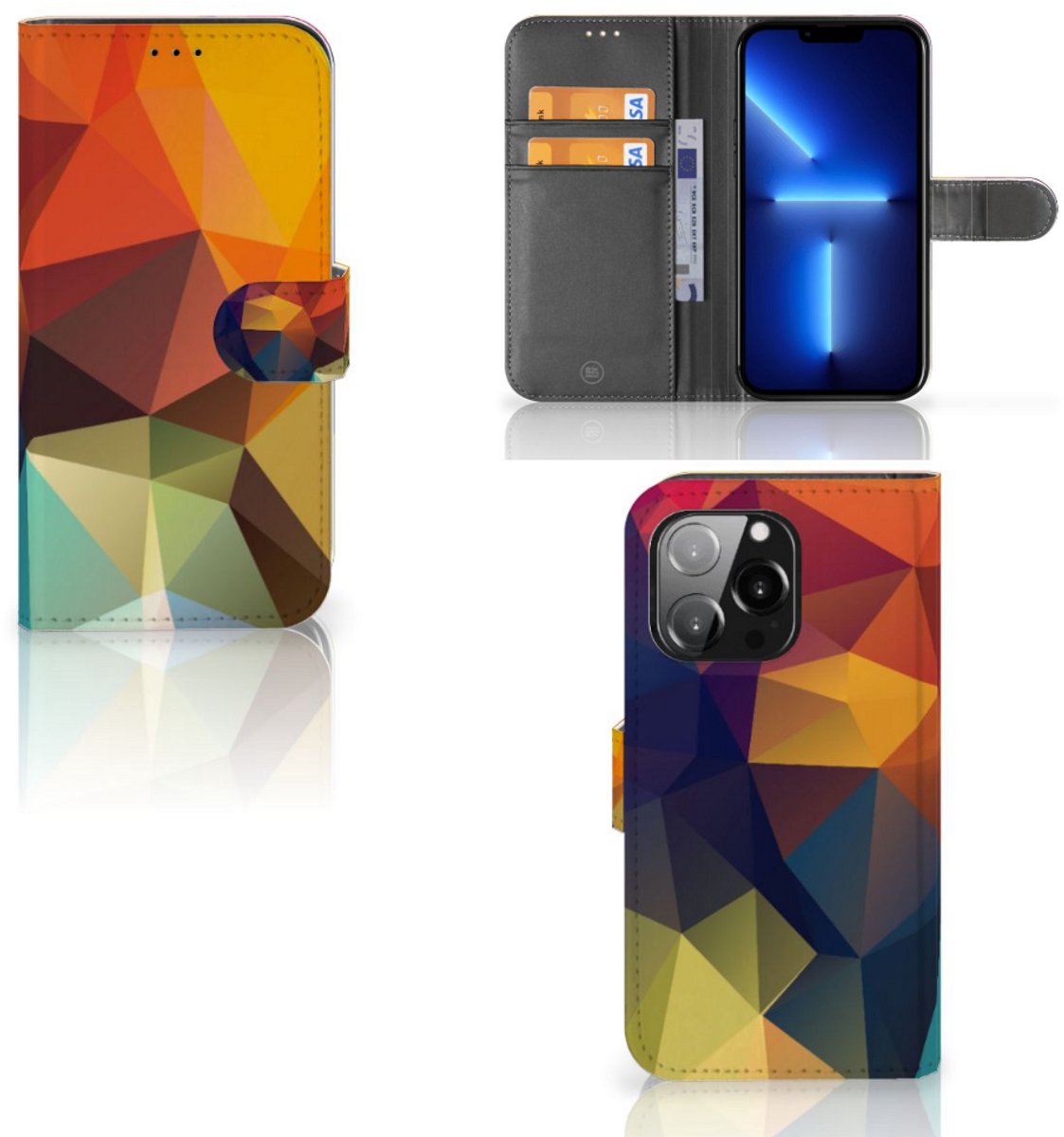 iPhone 13 Pro Book Case Polygon Color