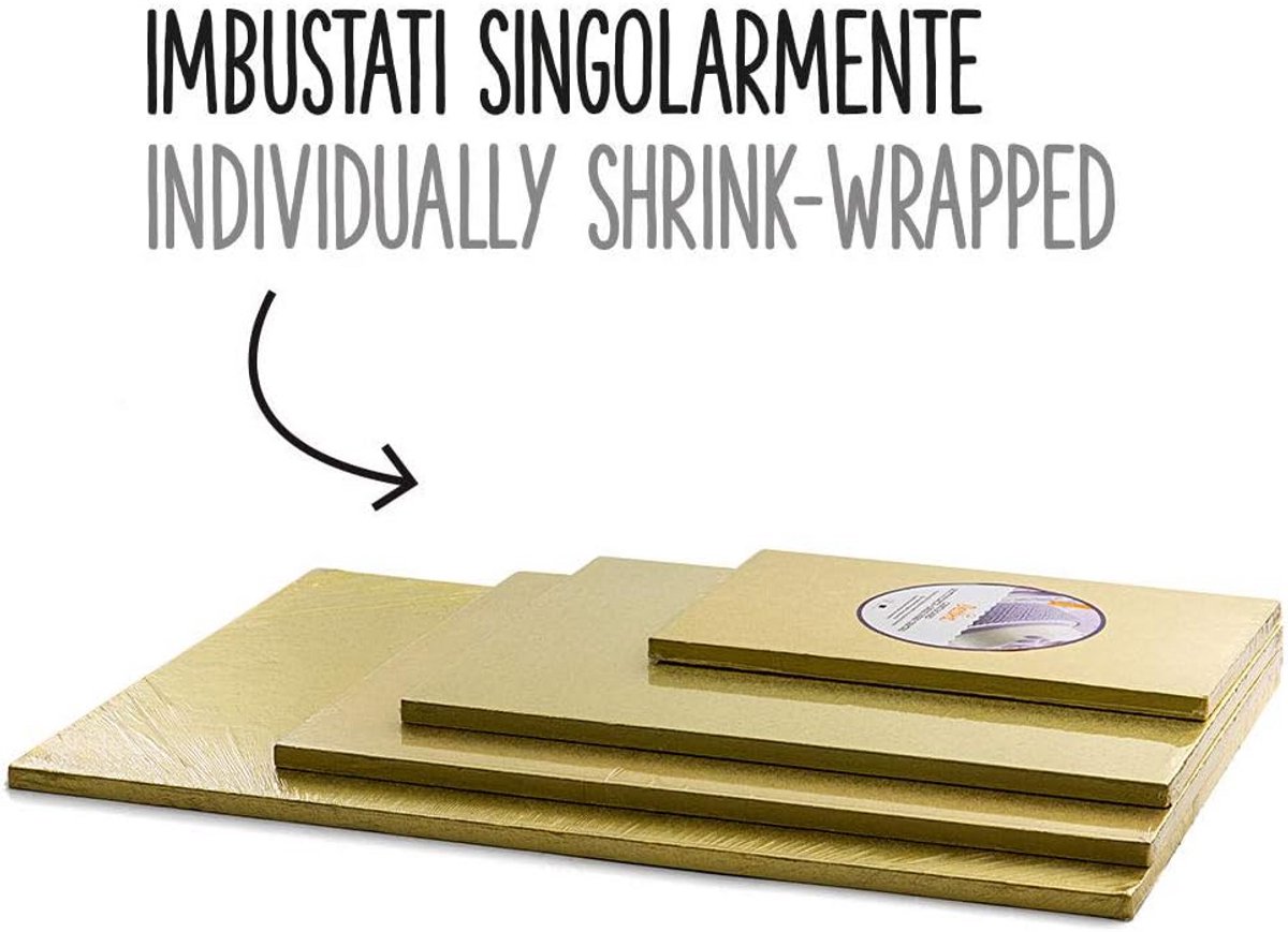 Rechthoekige taartplaat goud 30 x 40 cm - Ideaal voor gebak en taarten