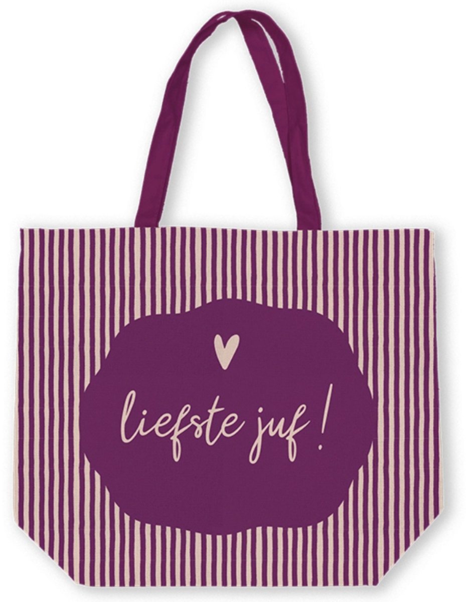 KP® Tas Gestreept Liefste Juf!