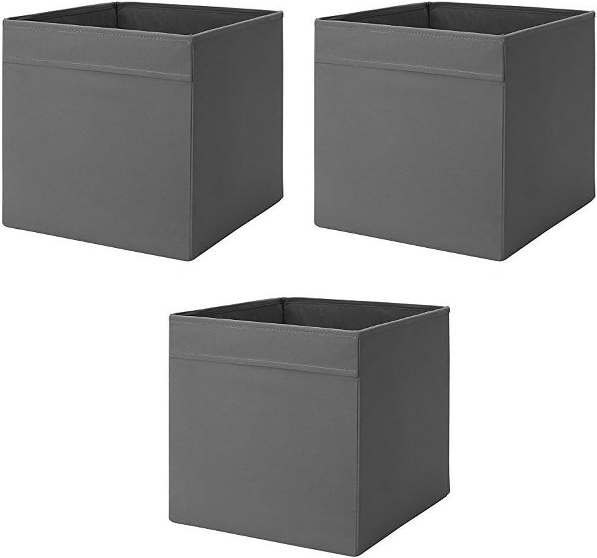 Opbergdoos Donkergrijs 3-Pack - 15" x 13" x 13"