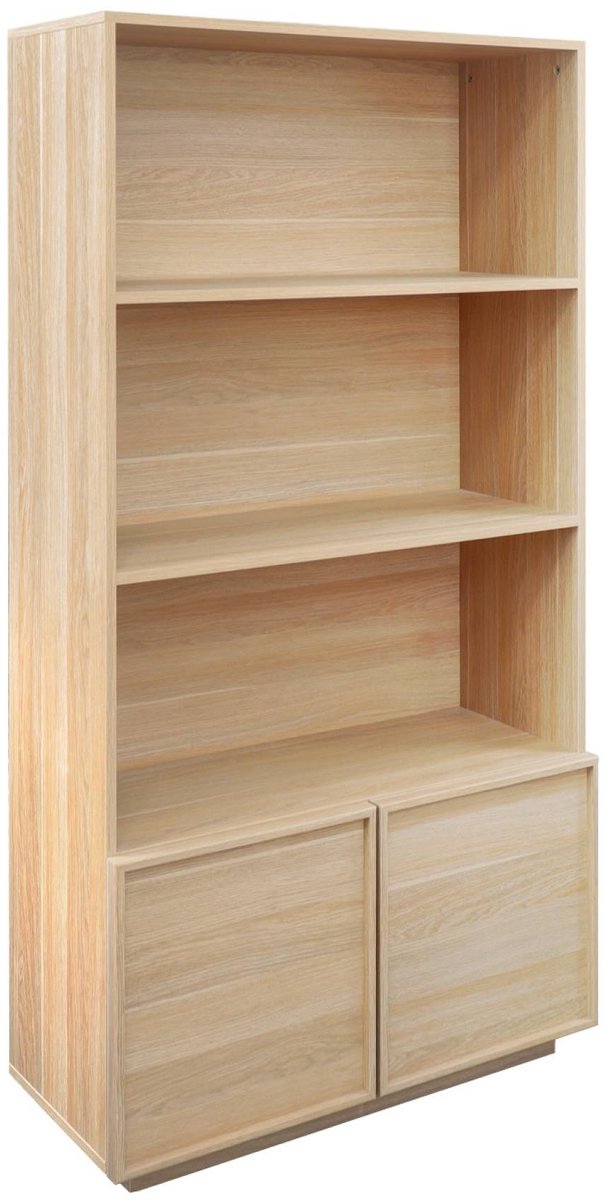 sweeek - Boekenkast houtlook met 2 deuren 5 niveaus 80cm - kuba