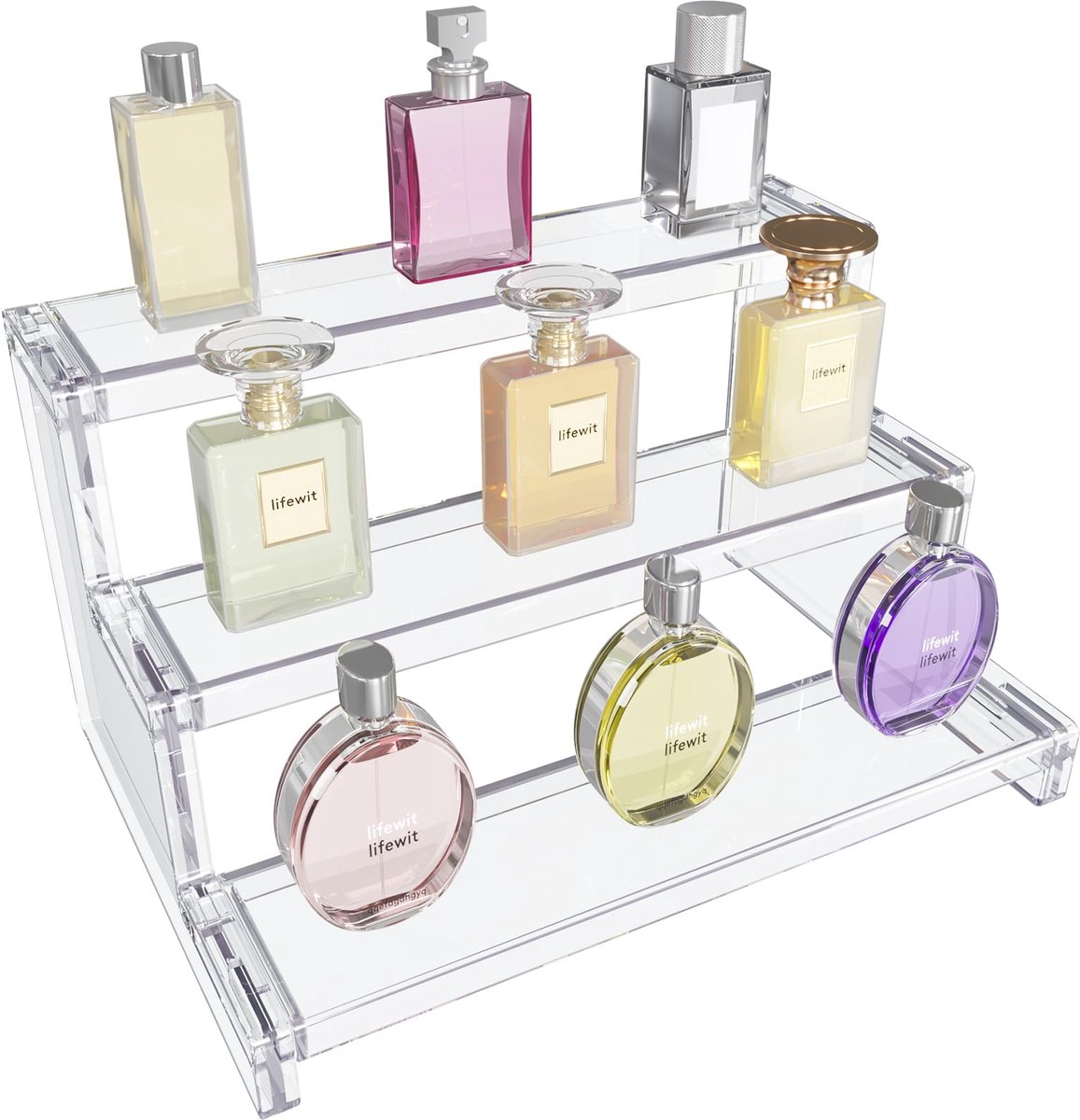 3-stufige Kunststof Display Ständer - Perfect voor Make-up en Figuren - Afmetingen 22,9 x 15,9 x 13 cm