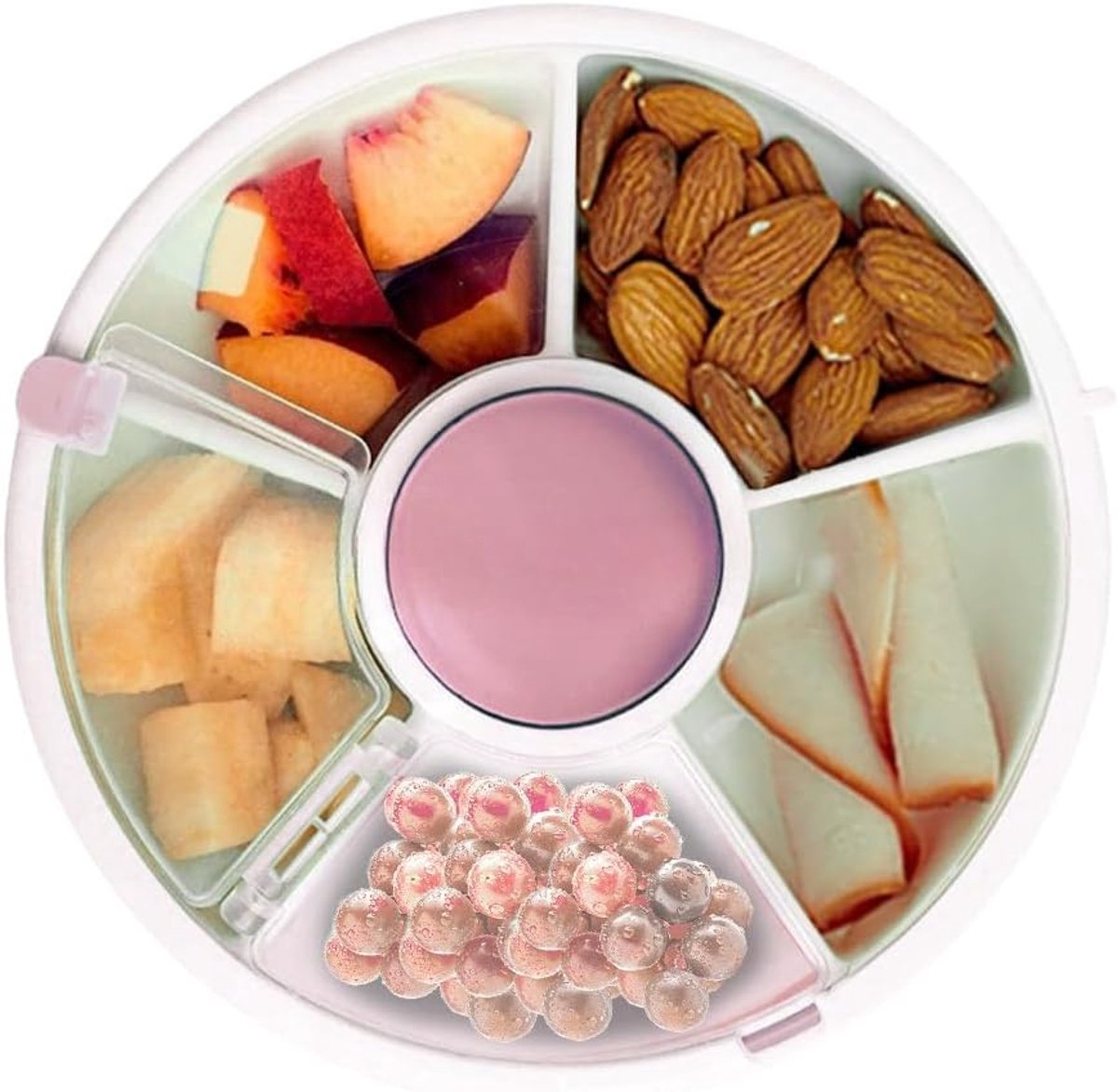 Schaal voor gedroogd fruit - kleine fruitbewaarbox - snackorganizer voor kinderen - roze