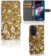 Coque Motorola Edge 30 Pro Bookcase Baroque Or