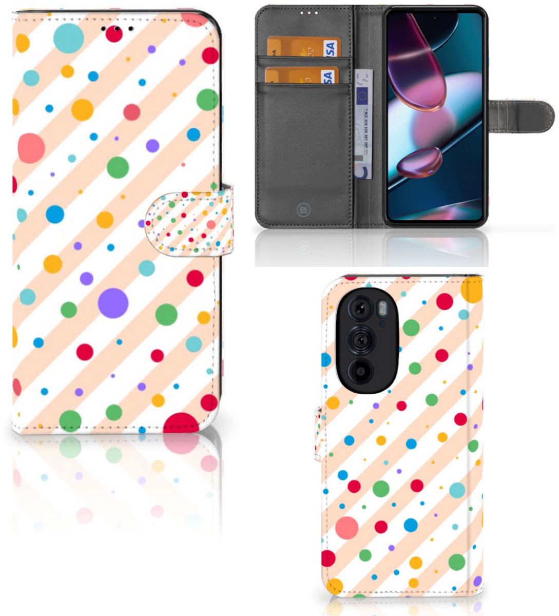 Motorola Edge 30 Pro Telefoon Hoesje Dots