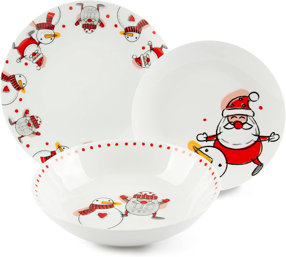 Sneeuwman Bordenset 18-delig - Keramisch Tafelservies voor Elk Gelegenheid