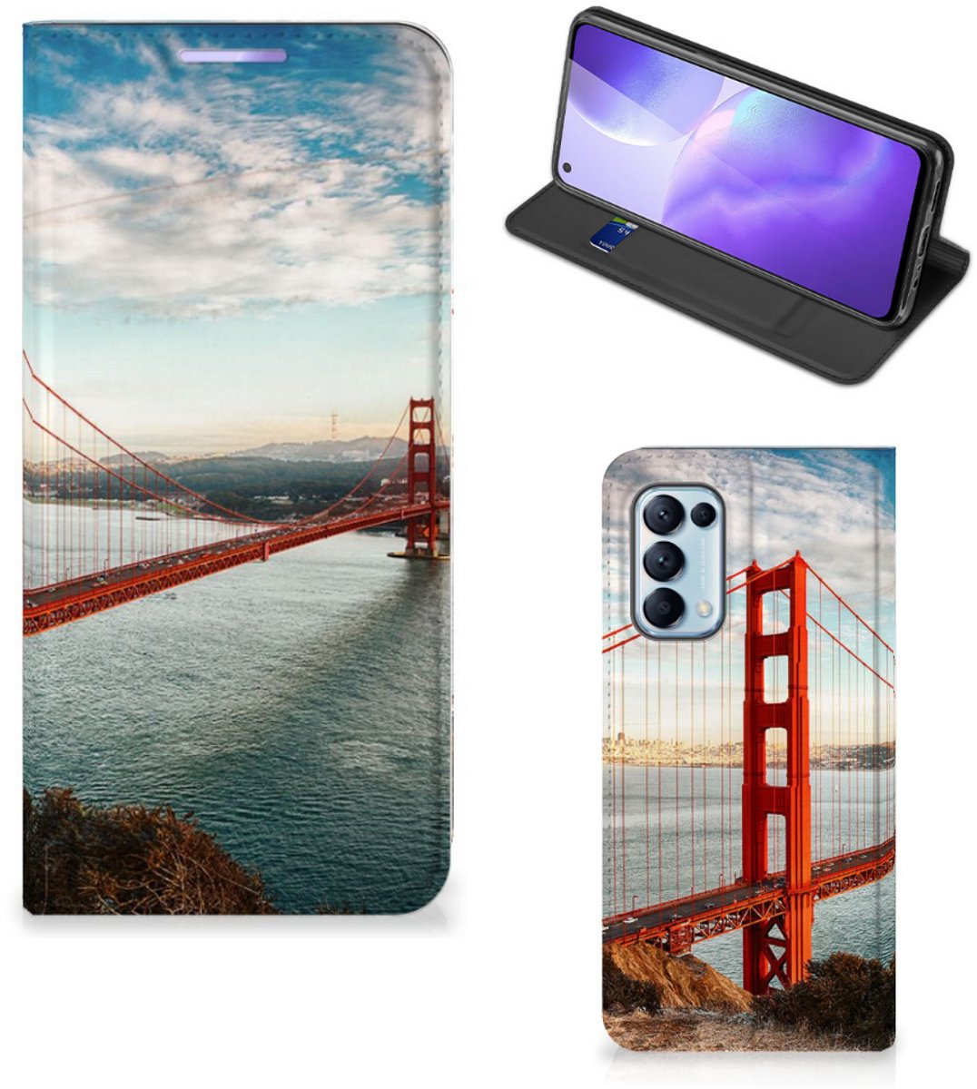 OPPO Find X3 Lite Book Cover Golden Gate Bridge