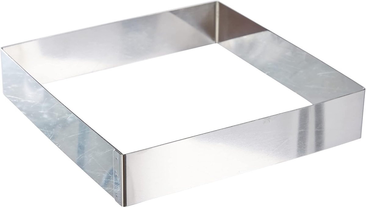 Vierkante Ringvorm 20x20 cm Roestvrij Staal - Bakaccessoire