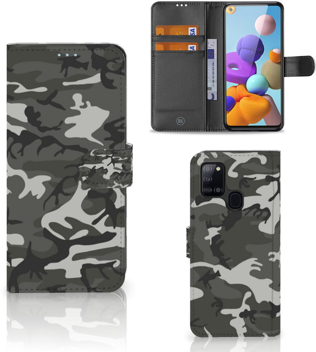 Samsung Galaxy A21s Telefoon Hoesje Army Light