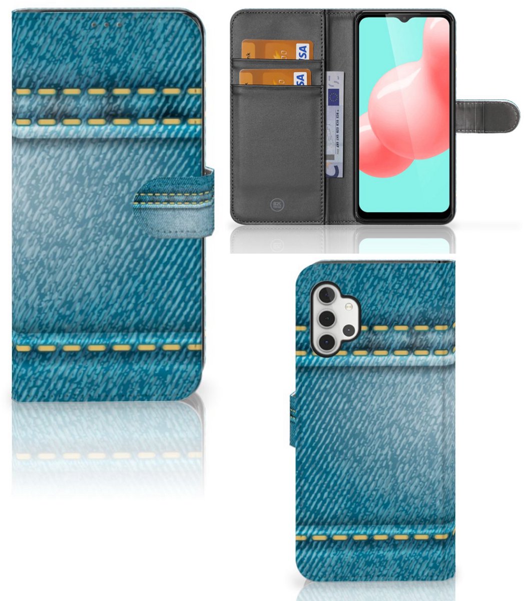 Book Case voor Samsung Galaxy A32 5G Wallet Case met Pasjes Jeans