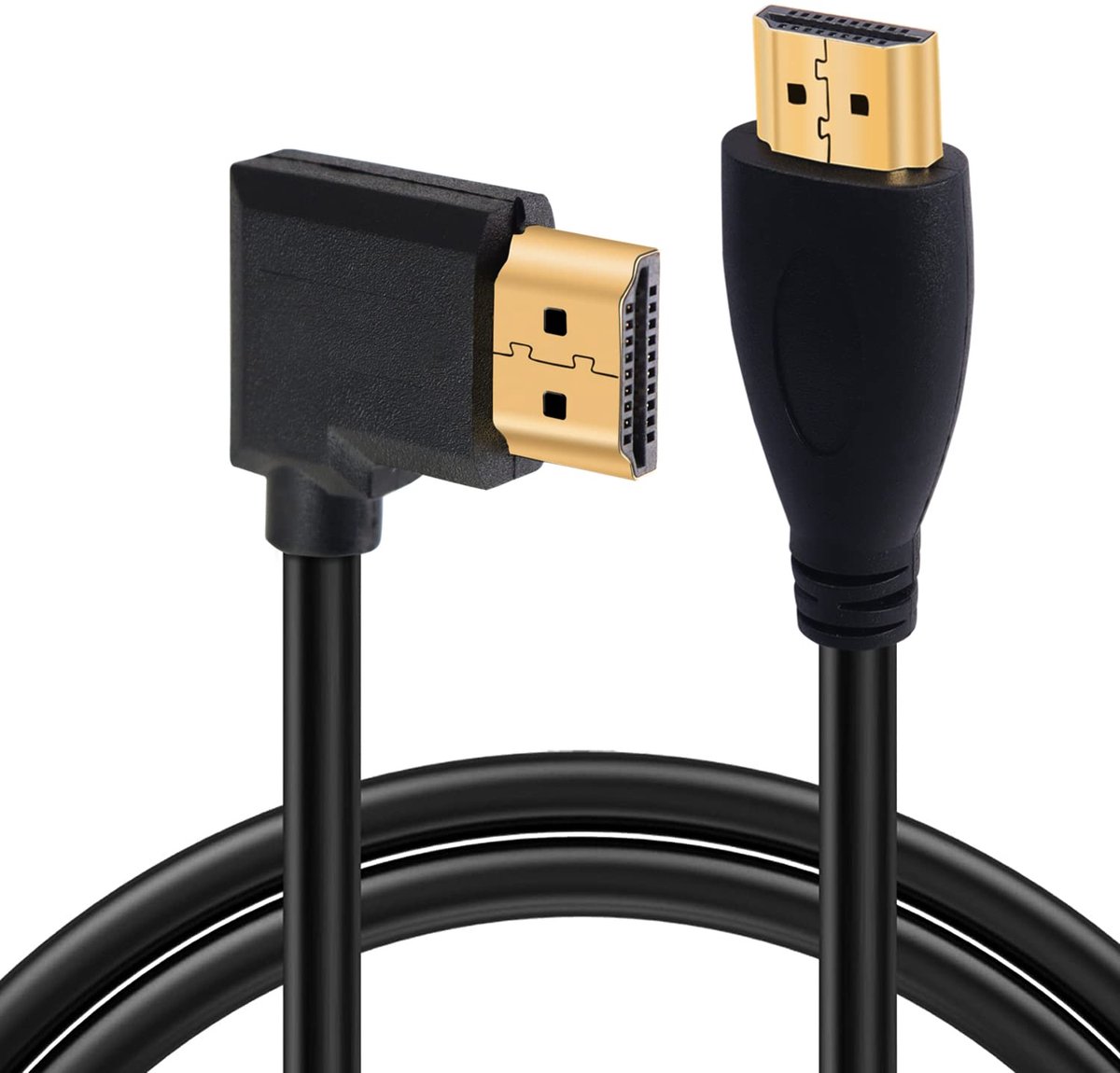 4K HDMI-kabel haaks 1.4 4k@30Hz voor HD-tv, laptop, pc en projector - 1m