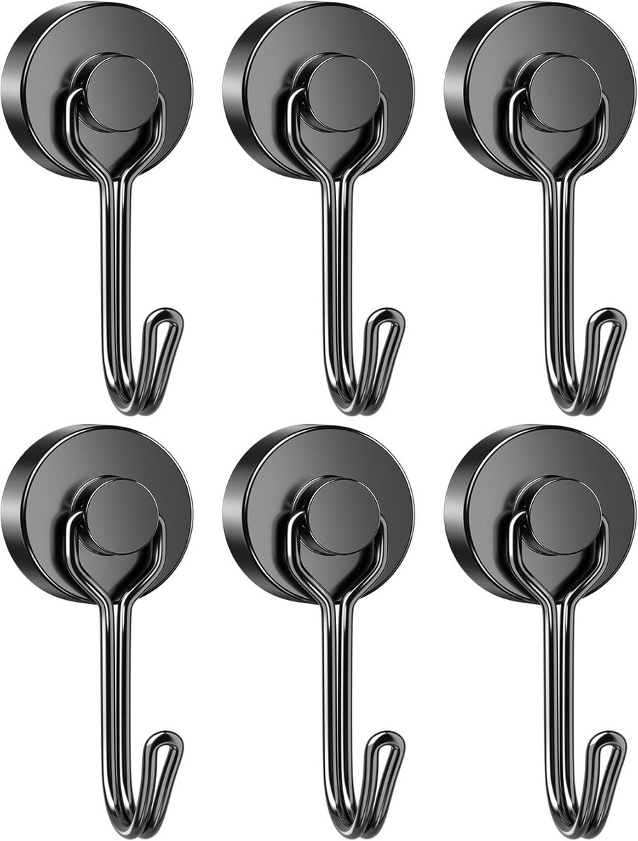 Set van 6 Sterke Magnetische Haakjes voor Vele Toepassingen