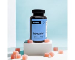 GIMMY Immunity - Supplement om je weerstand te verhogen - Vitamine C, D, zink, selenium, bèta-glucanen - Vegan, suikervrij & natuurlijk - Ontwikkeld door apothekers - 60 gummies