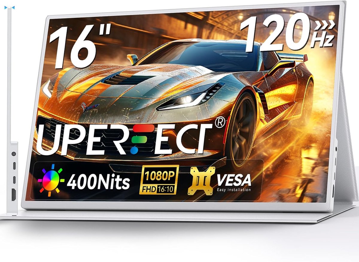 Draagbare Monitor voor Laptop - 16" 120Hz FHD Gaming Monitor met HDMI en USB-C