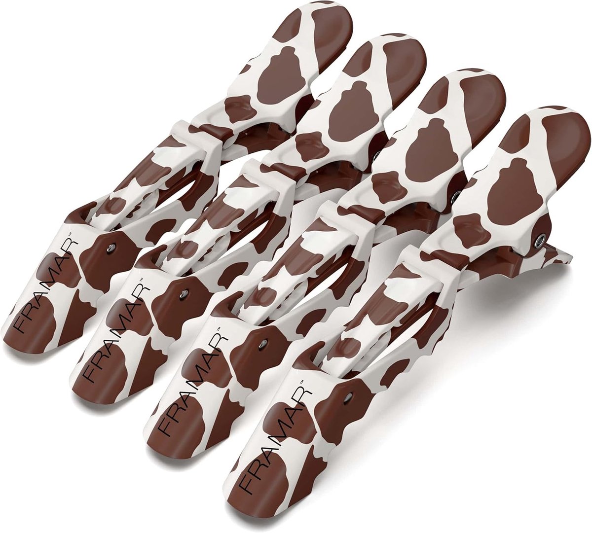 Cow Print Haarclips voor Vrouwen - Alligator Haarclips voor Gemakkelijk Stylen - 4 Stuks