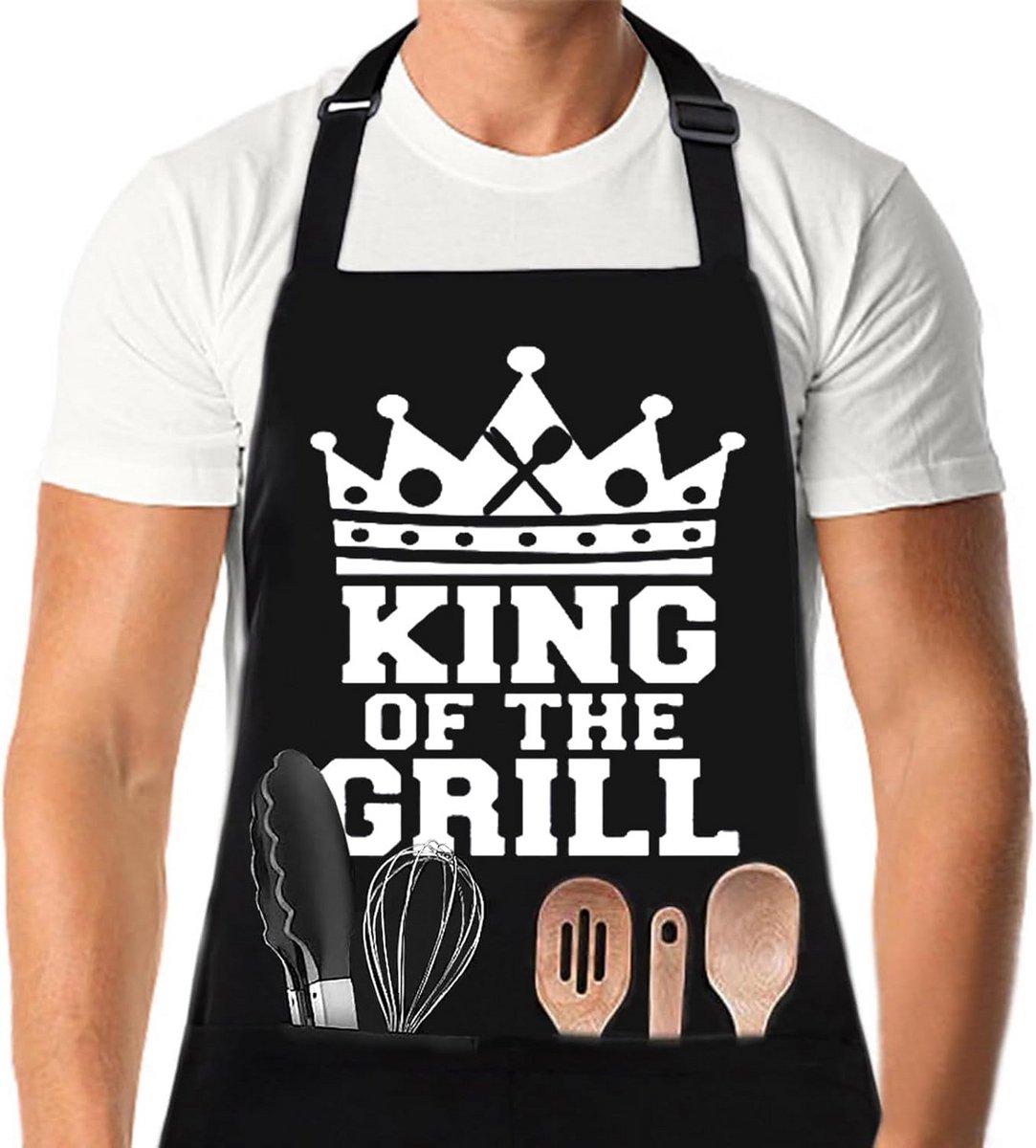 Grappig Barbecueschort Heren met Zakken - Kookschort voor Grillliefhebbers