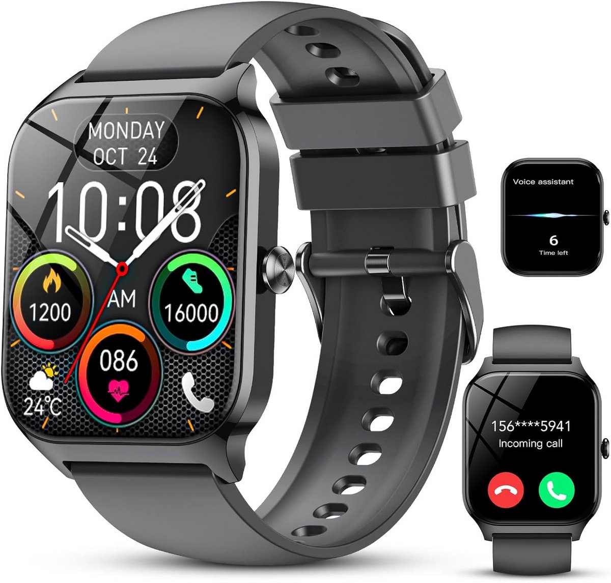 Grote HD Smartwatch met Oproepfunctie en Sportmodi