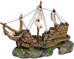 Gedetailleerd Aquarium Decoratie Wrak Schip voor Zoet- en Zoutwater