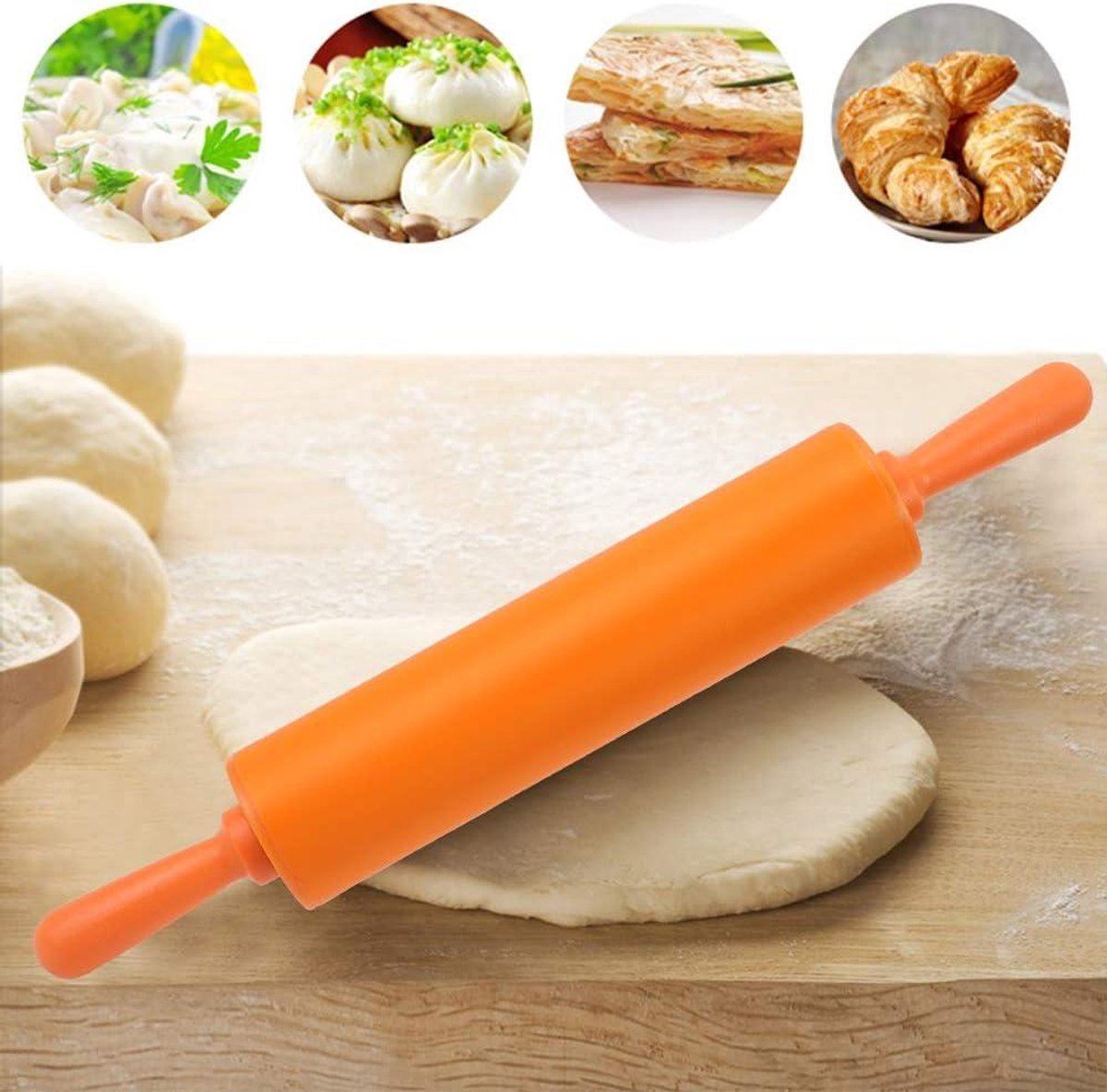 Deegroller Silicone voor Restaurant, Kleurrijk Bakken en Kneden - Oranje