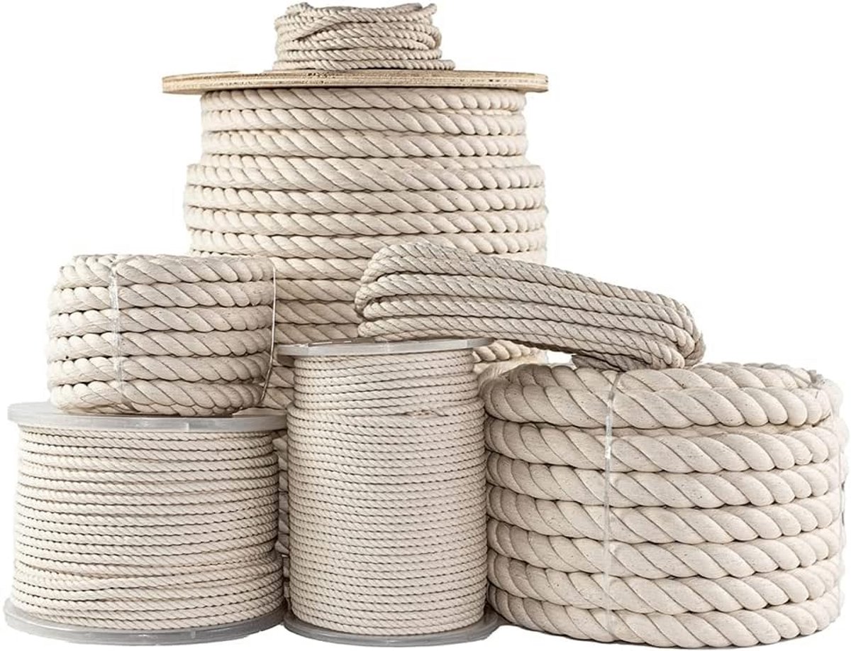 Gedraaid 100% Katoenen Touw in Diverse Diameters en Lengtes