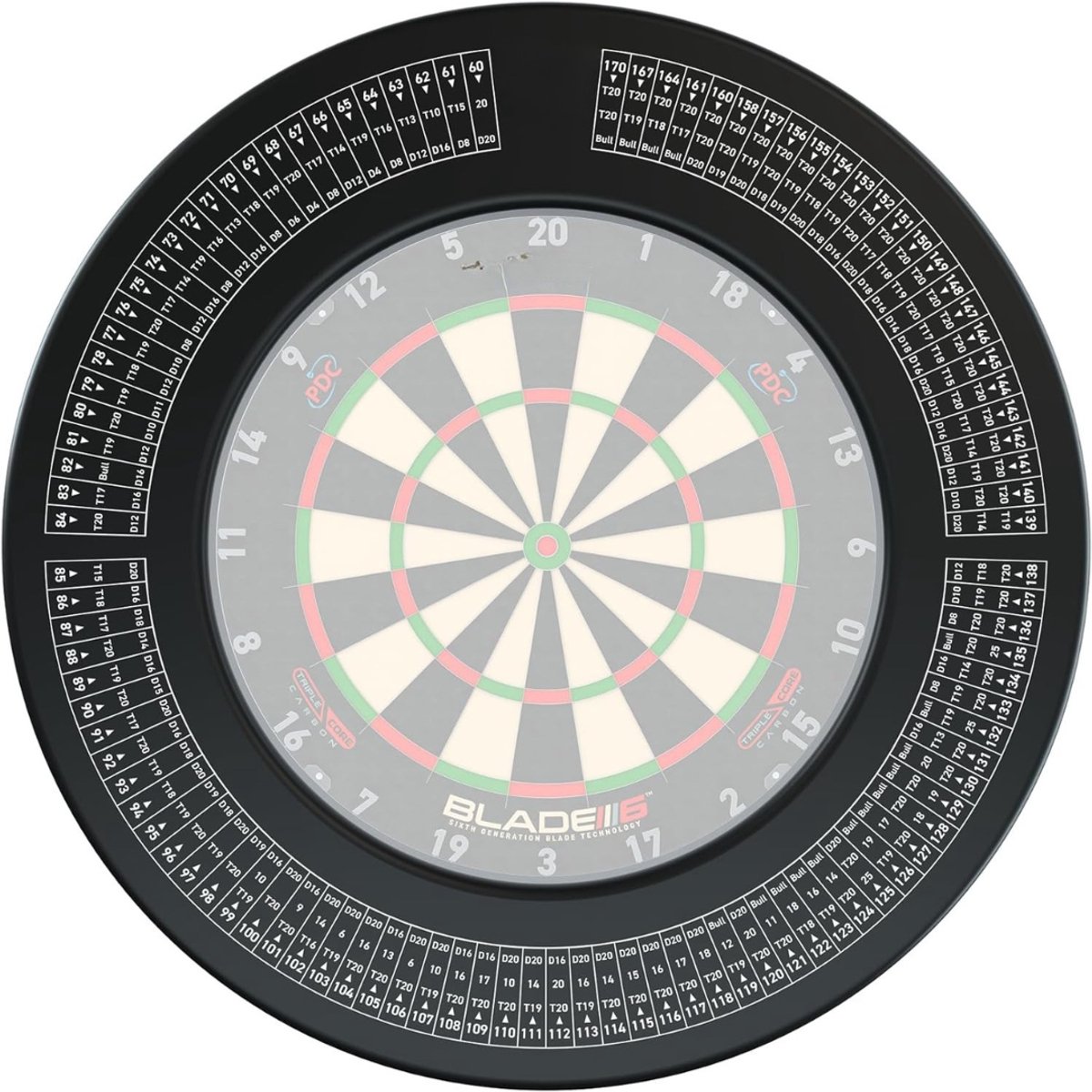 REN® Dartbord Surround Ring - Surround Ring - Zwart - 70cm x 70cm x 4cm
