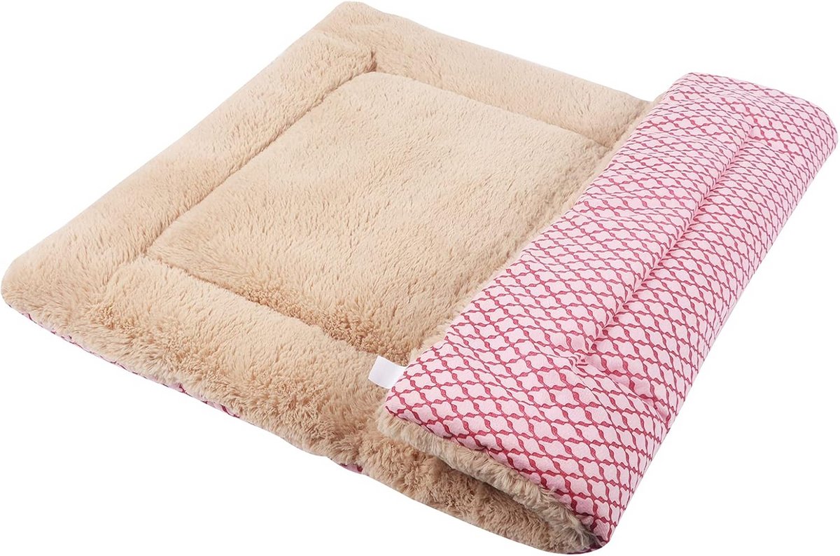 Zacht en Comfortabel Hondenkussen voor Bench of Mand - Kort Pluche Roze