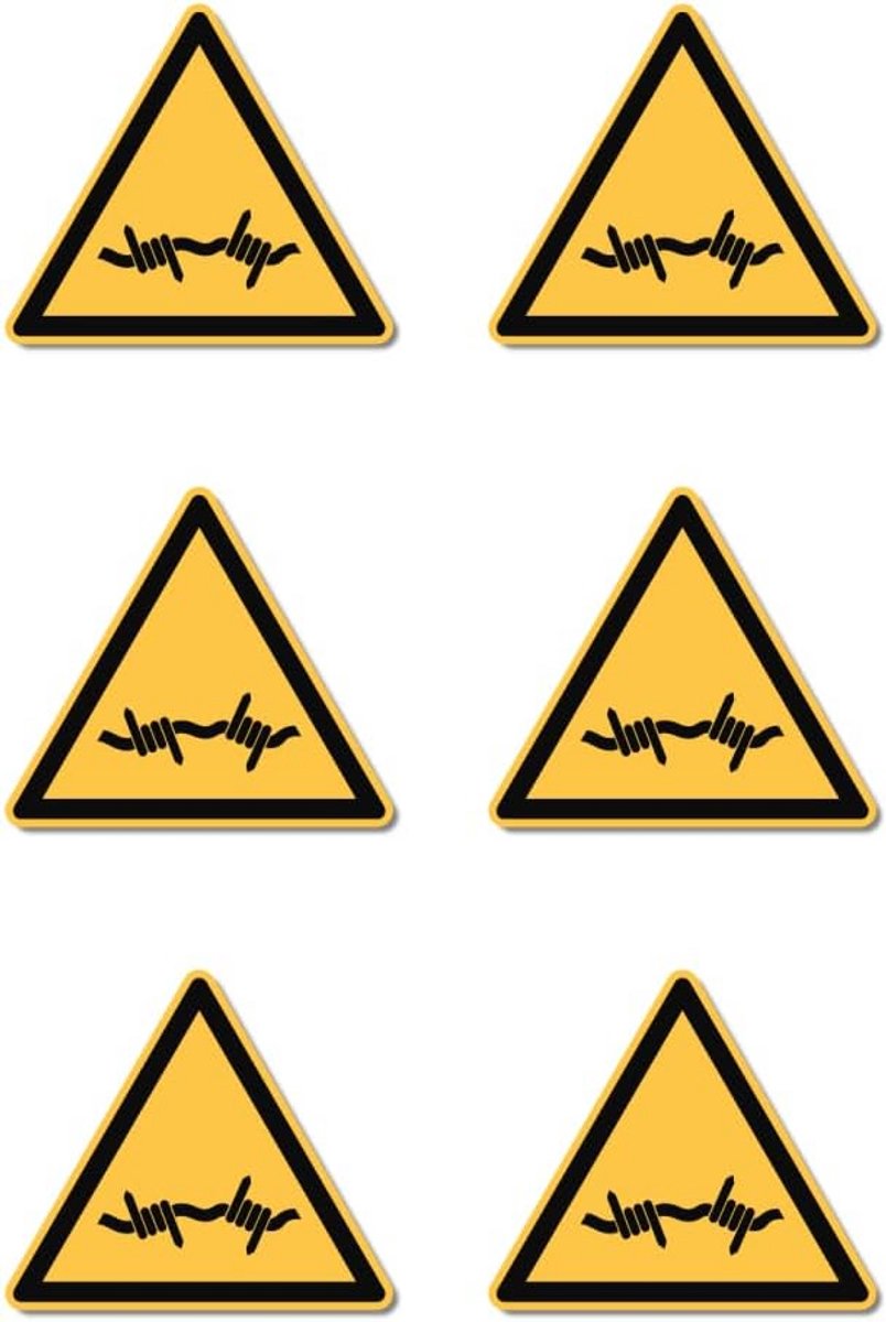 Waarschuwingssticker voor Prikkeldraad - Veiligheidssignalering