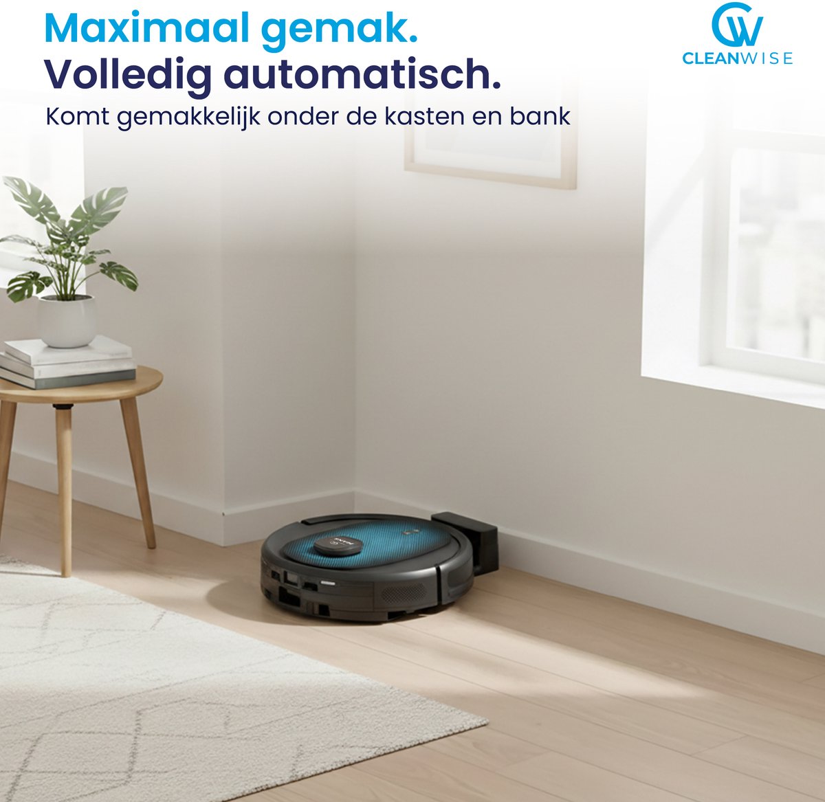 CleanWise Hans Robotstofzuiger met Dweilfunctie & Oplaadstation – Nederlands Product - Dweilrobot – LiDAR Navigatie – 7000 Pa – HEPA 14 Filter – Tapijtherkenning – No-Go Zones – App & Spraakbediening (Google/Alexa) – Voor Huisdierharen — afbeelding 6