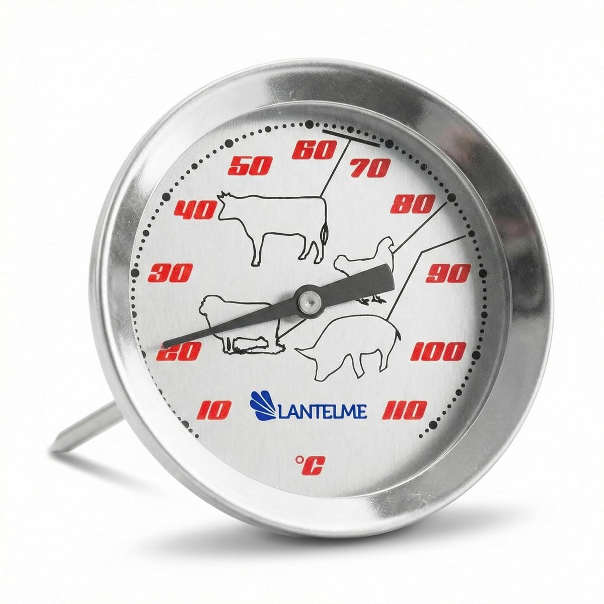 Analoge Prikthermometer met 12 cm Sonde voor Perfect Gegrild Vlees en Biefstuk