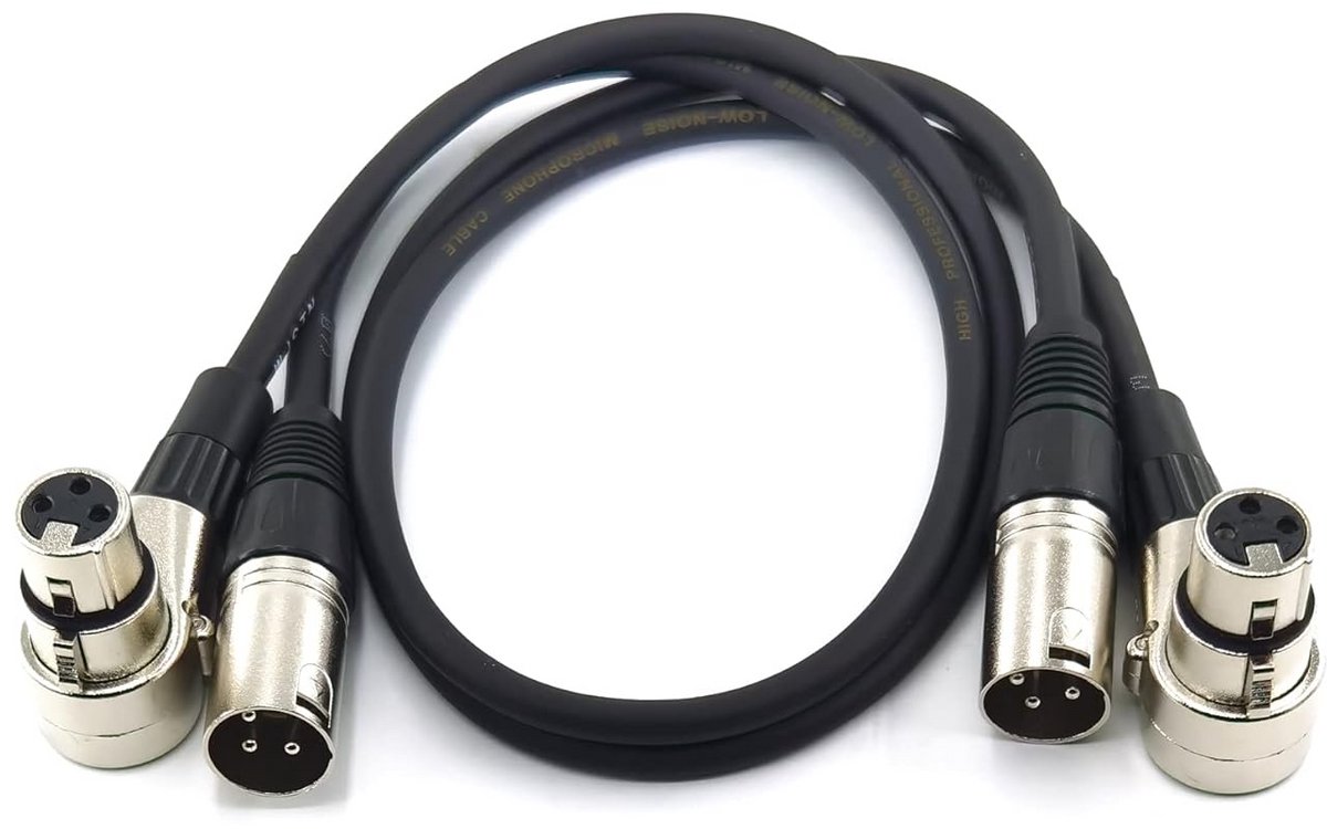 Haakse XLR Kabel - 3-polige Adapter Hoekbaar voor Mixers en Camera's (60 cm)