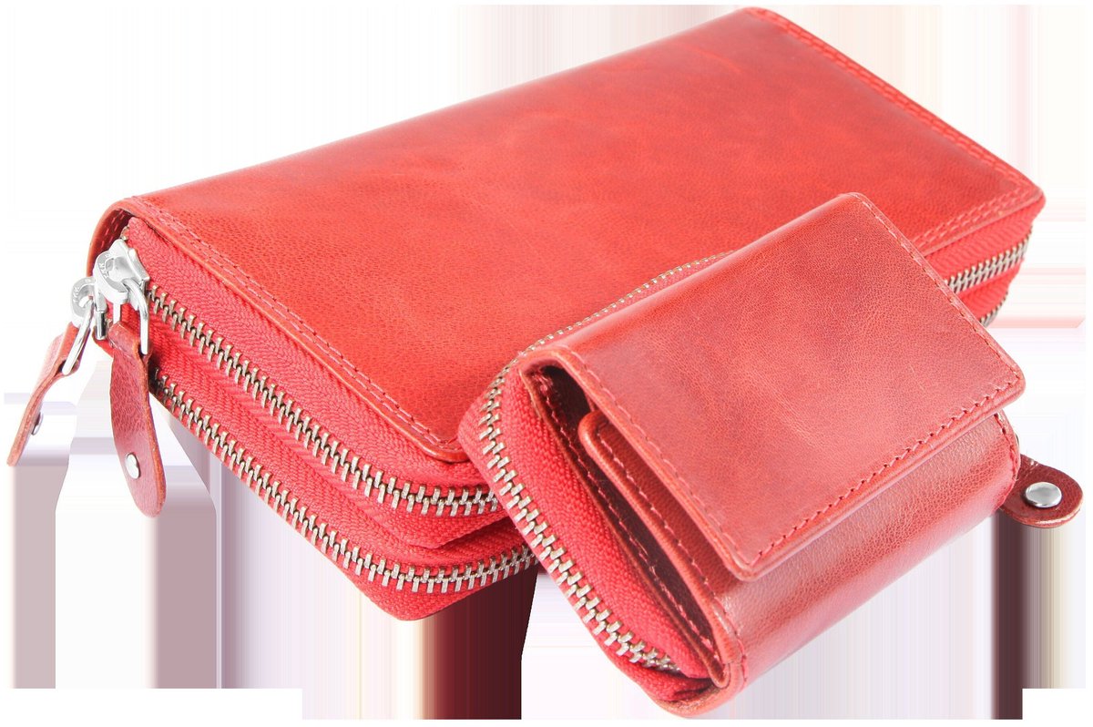 JUST Gewoon Unisex Portemonnee JU40006 Echte leren portemonnees in een set, RFID-bescherming