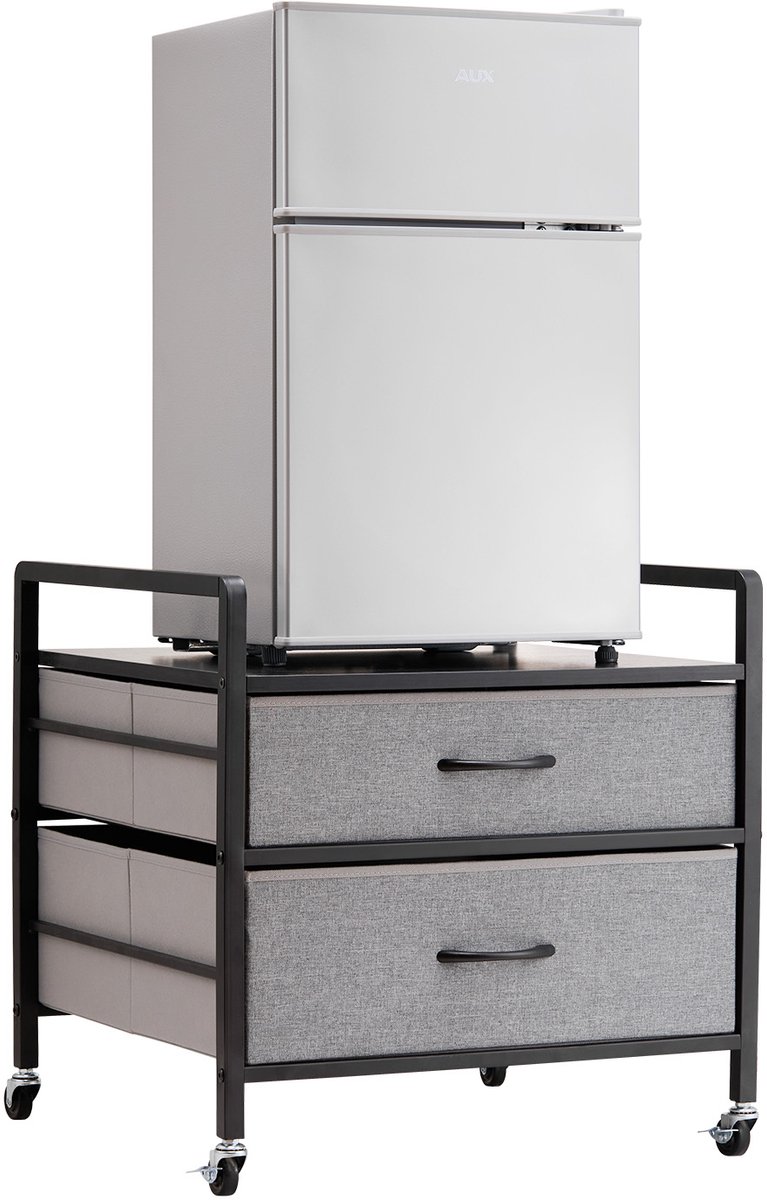 VEVOR Mini Koelkaststandaard Organizer Koelkasttafel 2 Lades Grijs