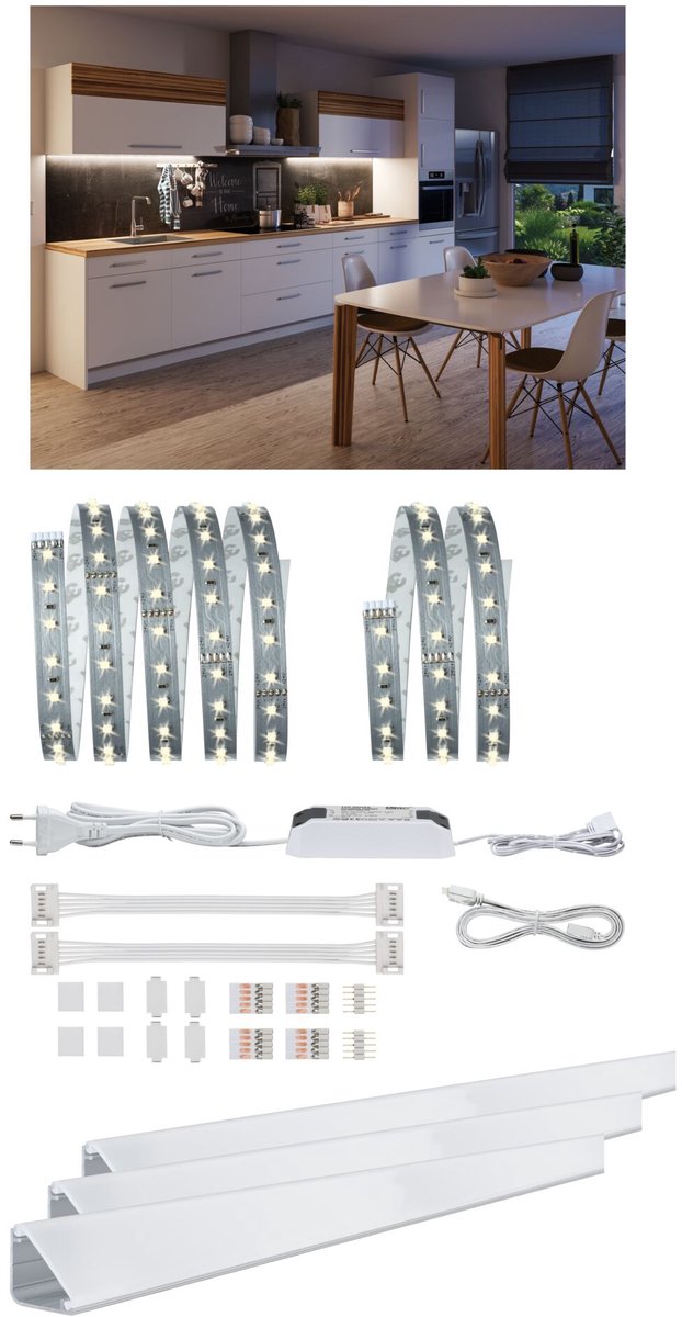MaxLED 500 Set Keuken Comfort wandmeubel 1,5m 9W 550lm/m 2700K 20VA