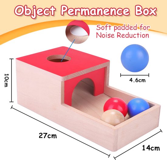 Montessori speelgoed 4-in-1 - Houten object permanence doos en sorteerspel - Motoriek speelgoed voor baby's vanaf 6 maanden - Educatief cadeau voor 1 jaar - Jongens en meisjes — afbeelding 5