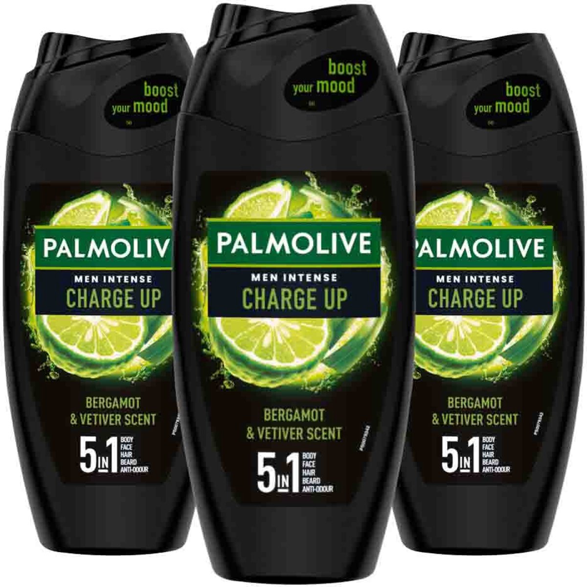 Palmolive - Men Intense Douchegel 5in1 Charge Up - 3 x 250 ml - Voordeelverpakking