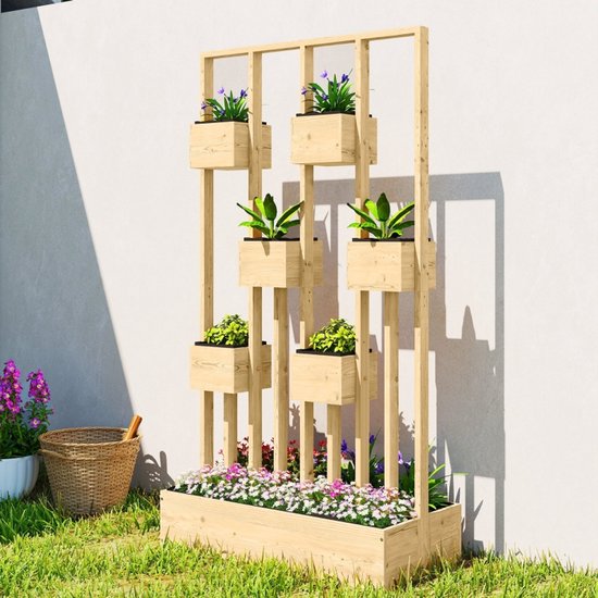 REDOM - Modulaire Bloempot & Plantenpot met Klimrek - Verhoogd Plantenbed - 90 x 45 x...