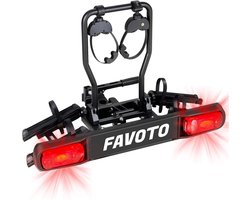 Inklapbare Fietsdrager voor 2 Fietsen - Geschikt voor Racefietsen en Mountainbikes - Diefstalbeveiliging - Trekhaak - Zwart