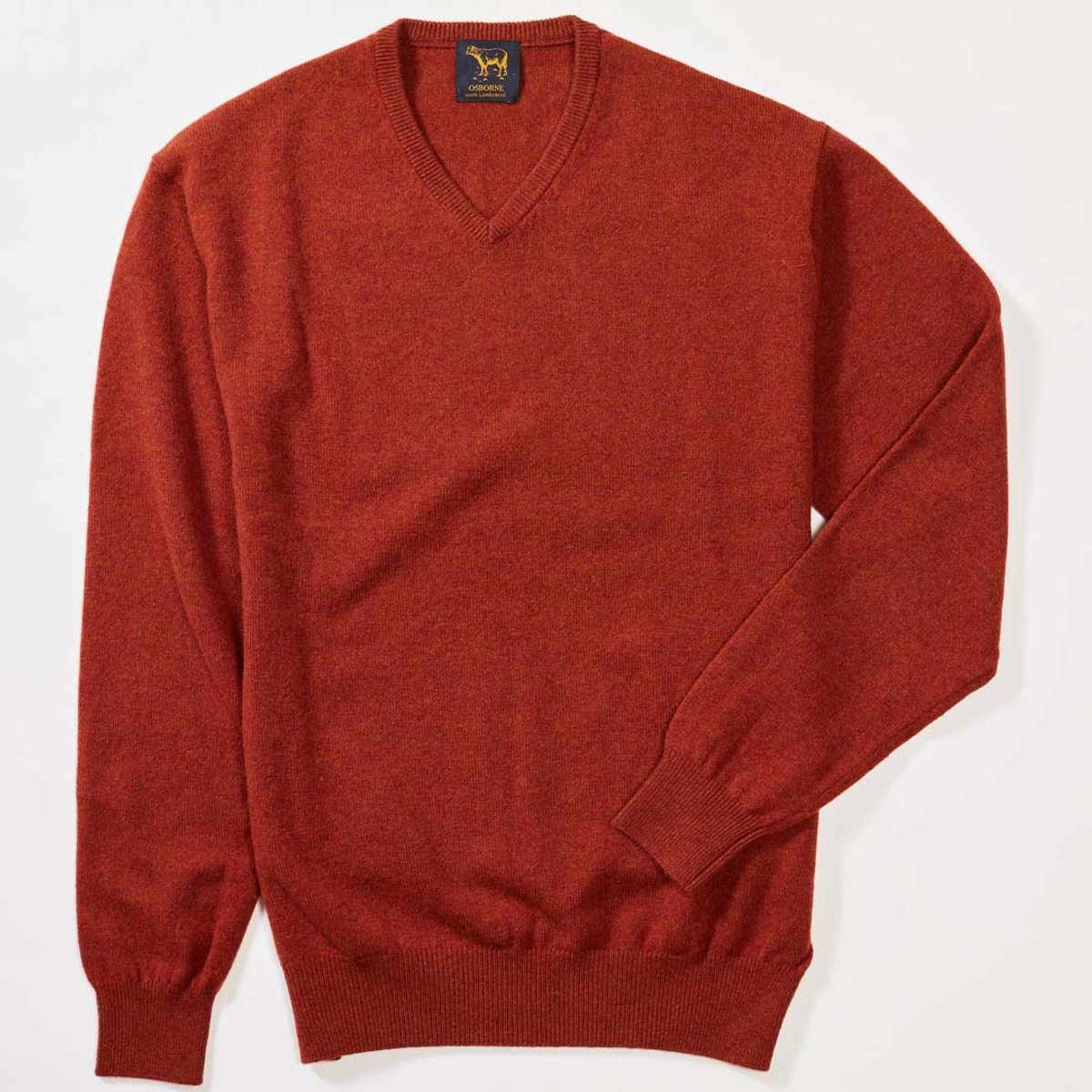 Osborne Knitwear Trui met V hals - Sweater heren in Lamswol - Pullover Heren - Tiger - M