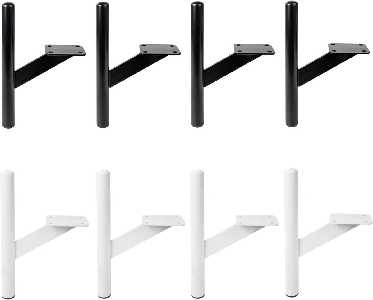4x Zwarte Metalen Meubelpoten 15 cm voor Bank, Bed of Dressoir