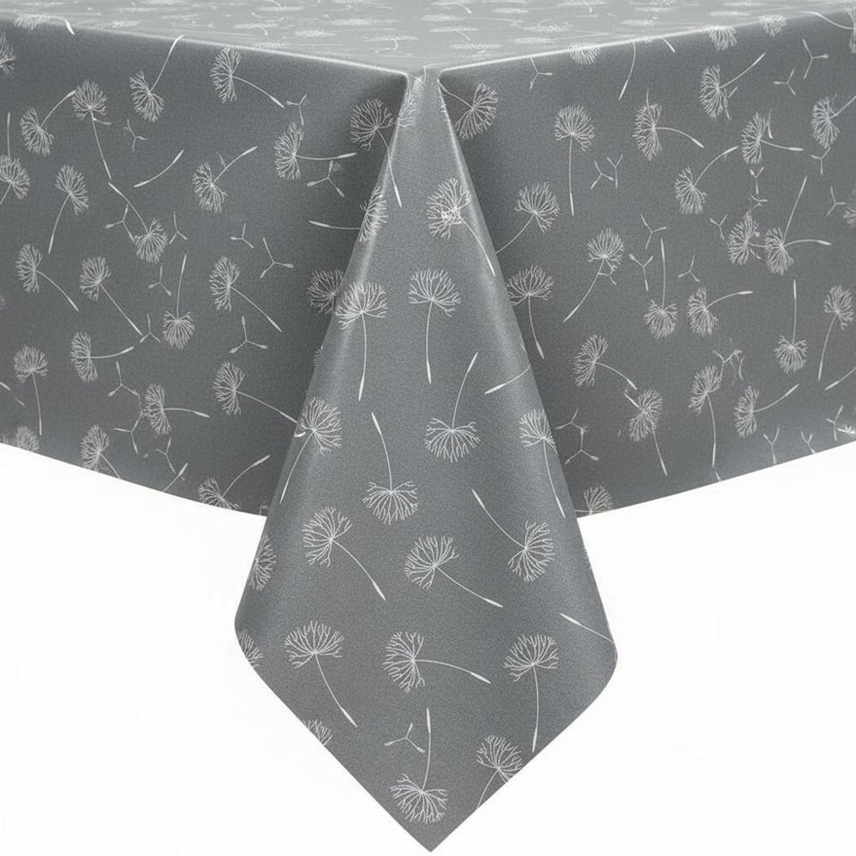 Protecttable - Tafelzeil Pluizenbloem Grijs 140x280cm - Tafelkleed Afwasbaar - Kunststof