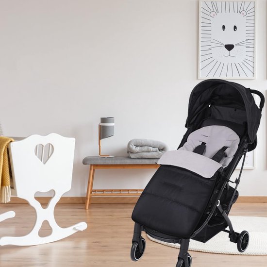 Kinderwagenhoes - Winterkinderwagen voethoezen - Baby voethoezen - Extra zacht - Winterslaapzakken - Geschikt voor de meeste kinderwagens - 80*38 cm - Zwart van Merkloos — afbeelding 4