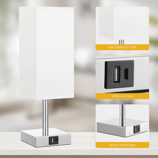 Dimbare Bedlamp met USB-C en USB-A Poorten — afbeelding 3