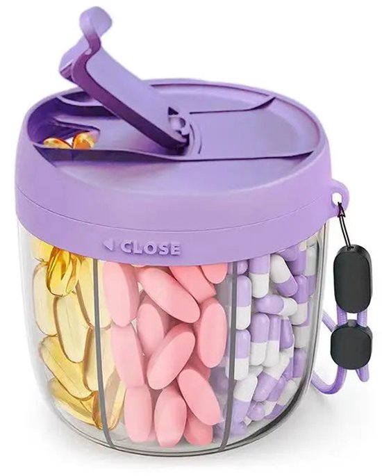 Supplement Storage Solution Portable 7-Compartment Vitamin Supplement Storage Box Energy Boost ...