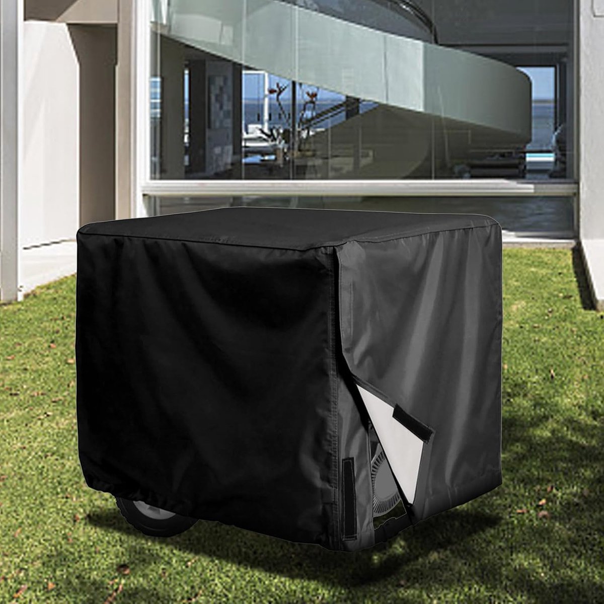 Generator hoes - Motorbescherming - Draagbare generatortent - Stofhoes - machine-uitrustingshoes - UV- en regenbestendige bescherming - voor de meeste generatoren - 65*51*51 cm - zwart – foto 5