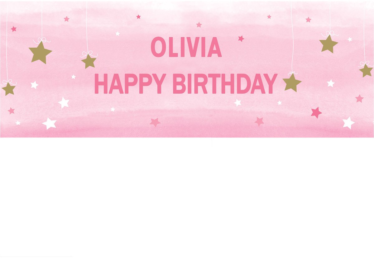 CREATIVE PARTY - Roze personaliseerbare banner 50 x 152 cm met zelfklevende letters