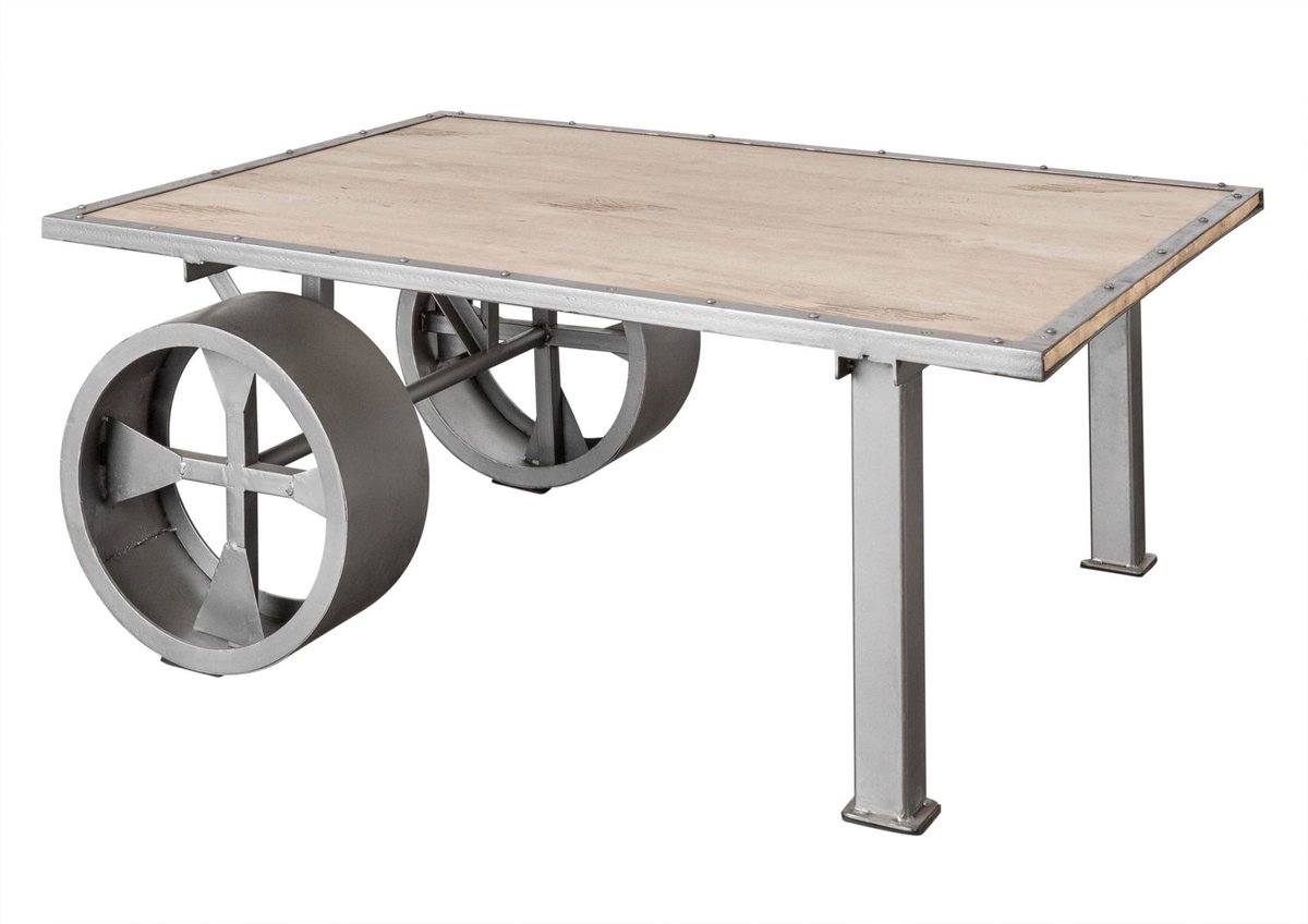 MASSIVMOEBEL24 .DE RAILWAY #333 salontafel beige gelakt massief hout mango 110x80x45 cm (BxTxH)