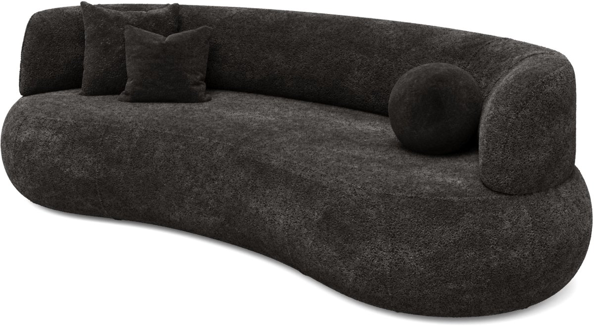MASSIVMOEBEL24.DE 2-zitsbank SOFAS donkergrijs 253 x 77 x 100 cm