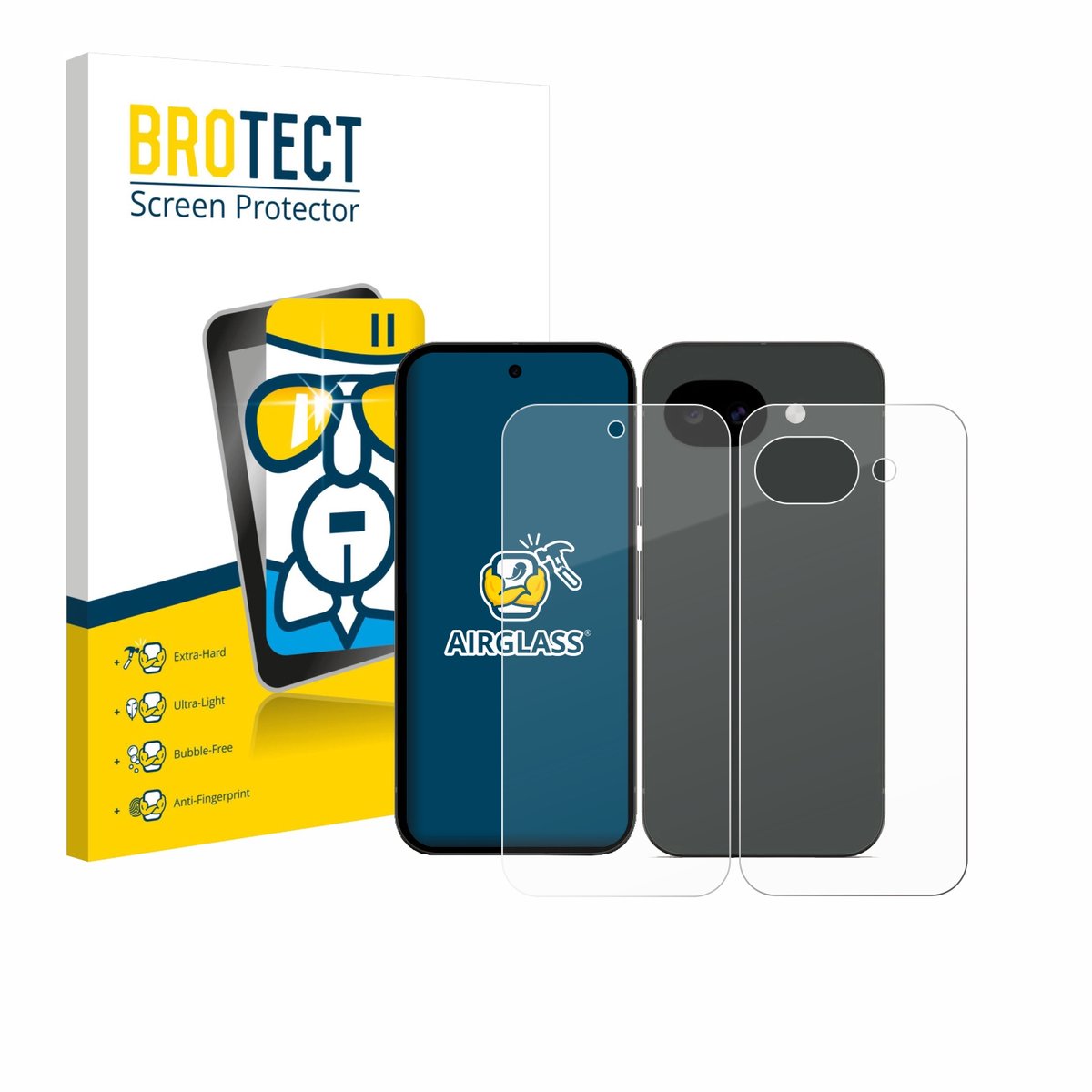 Screenprotector voor Google Pixel 10a (Voor+Achter) Beschermglas transparant