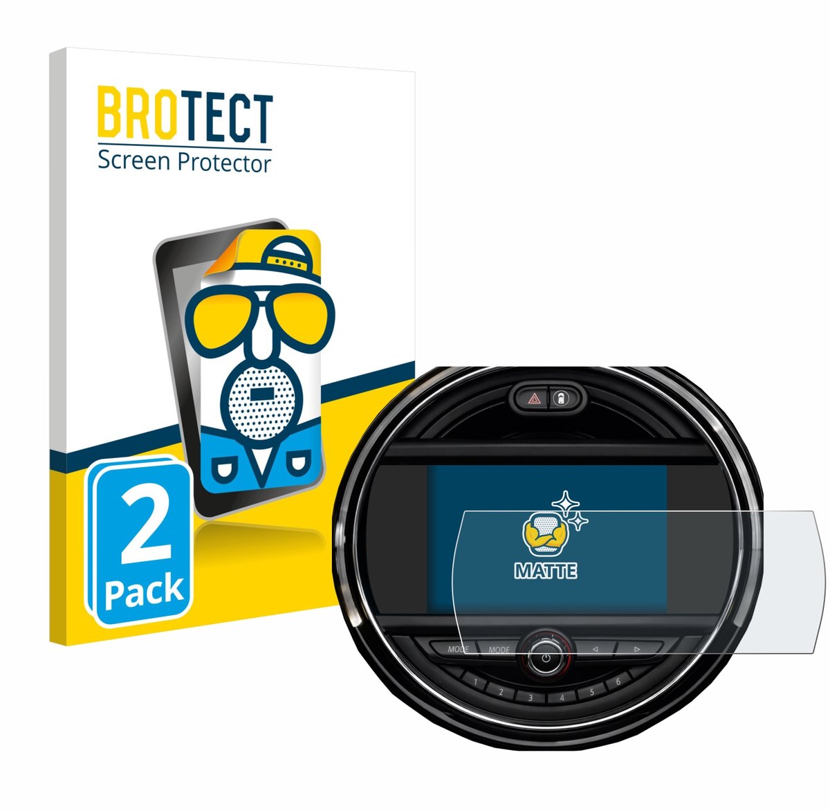 BROTECT - Screenprotector voor Mini Clubman 2018 - 2020 - Folie Beschermfolie matte 2 Stuks