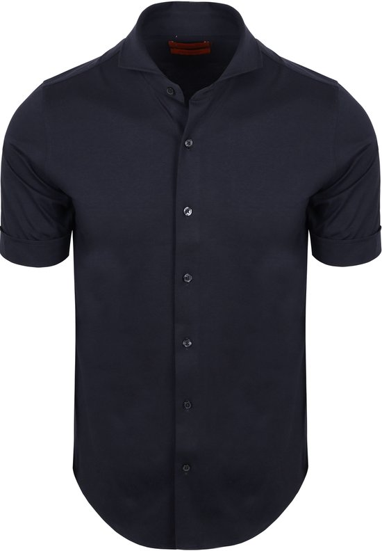 Suitable Shortsleeve Sorona Overhemd Erik Donkerblauw (navy) - Maat 40 - Heren - Overhemden Formeel